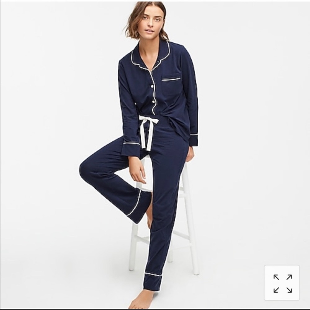 [NWT] JCrew Factory Knit Pajama Set Navy - Small